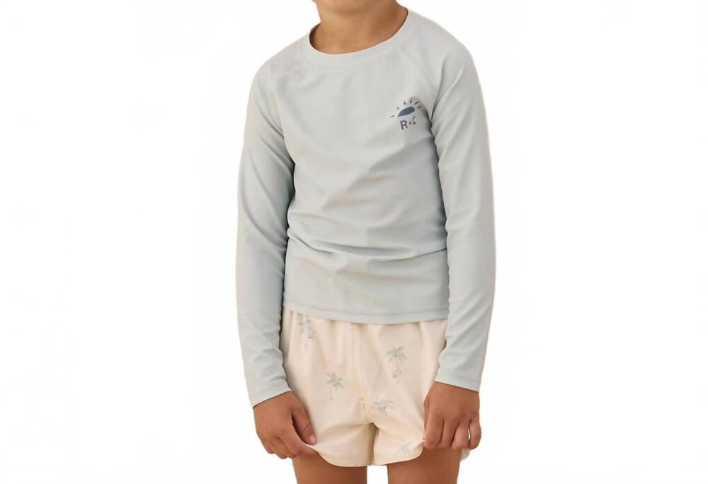 NEW RYLEE + CRU boy's long sleeve rashguard in seafoam